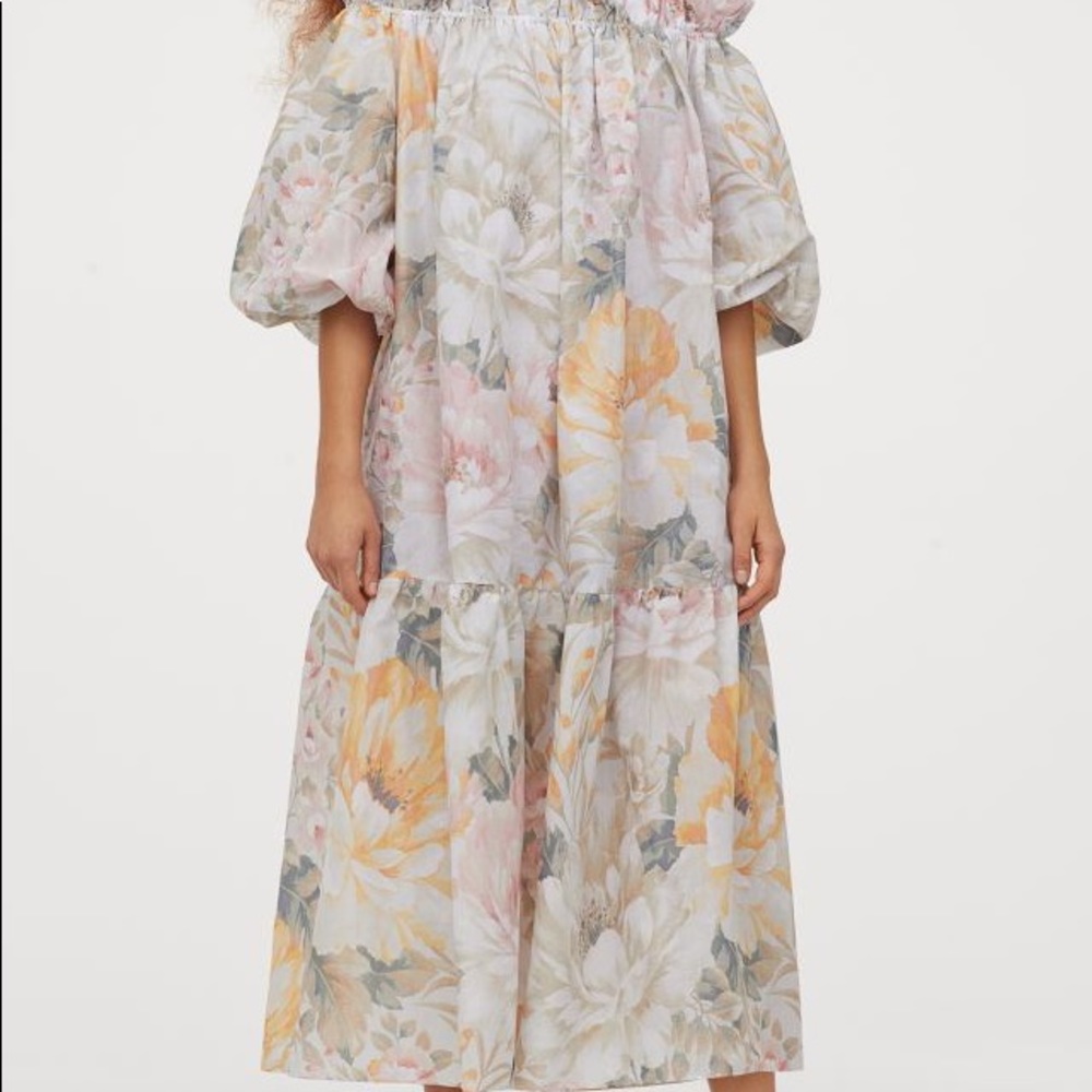 H&M floral off the shoulder dress